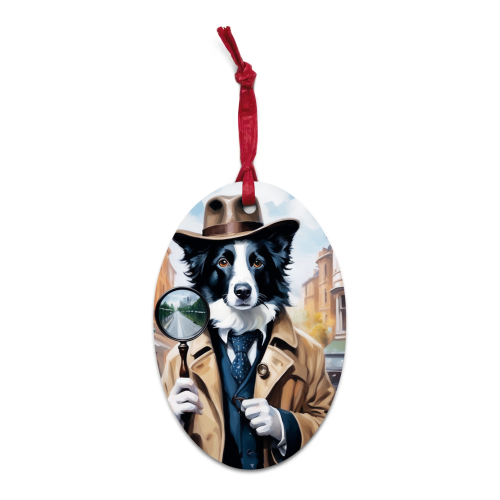 PugMug Custom Border Collie Wooden Ornament