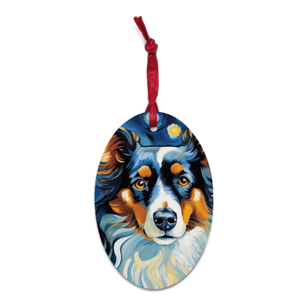 PugMug Custom Miniature American Shepherd Wooden Ornament