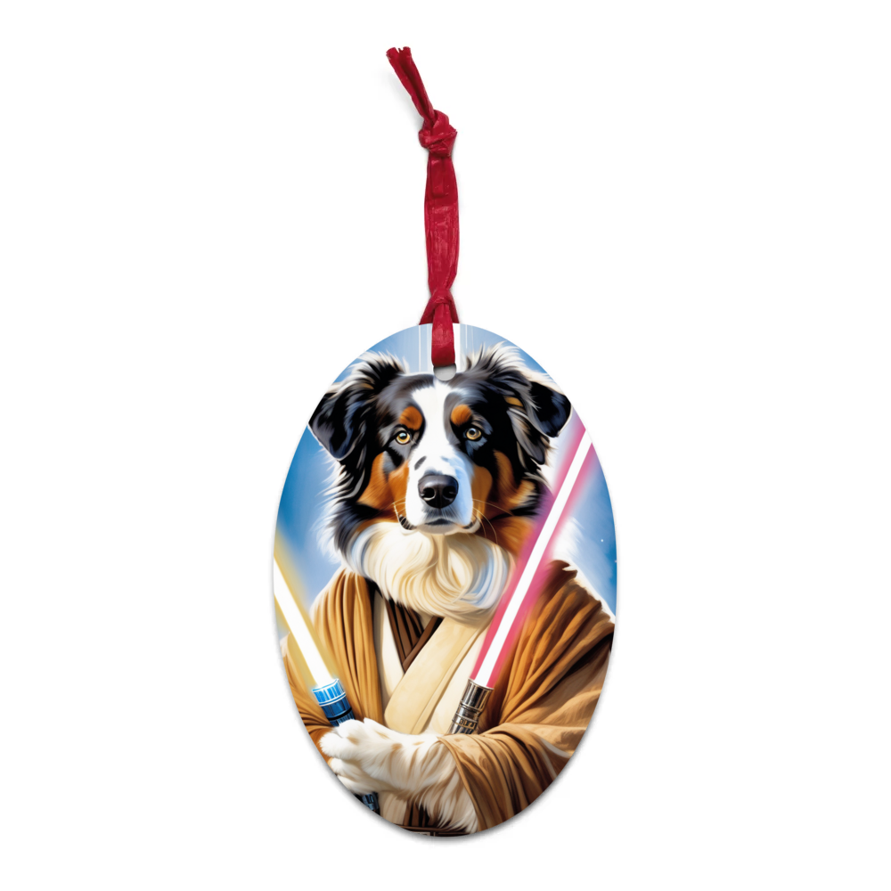 PugMug Custom Australian Shepherd Dog Wooden Ornament