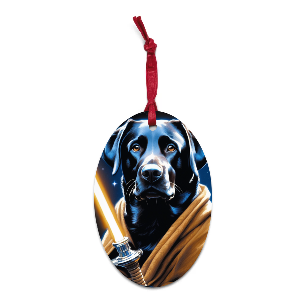 PugMug Custom Black Labrador Retriever Wooden Ornament