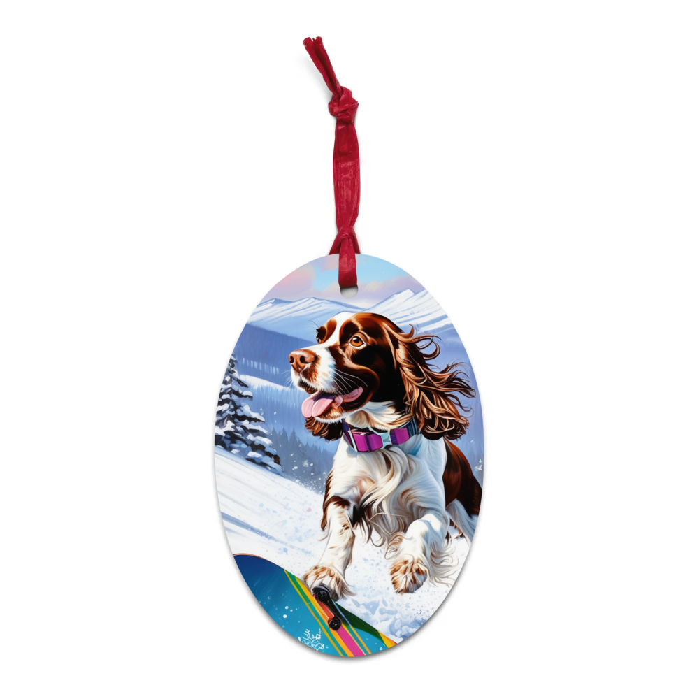 PugMug Custom English Springer Spaniel Wooden Ornament
