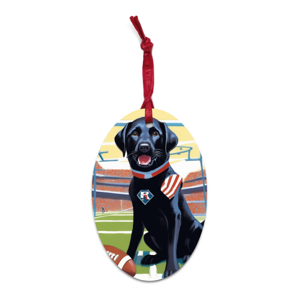 PugMug Custom Black Labrador Retriever Wooden Ornament