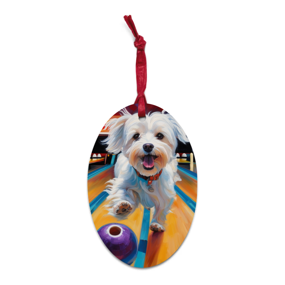 PugMug Custom Maltese Dog Wooden Ornament