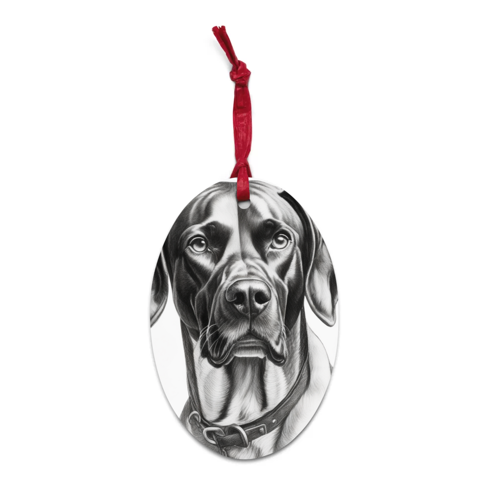 PugMug Custom Pointer Dog Wooden Ornament