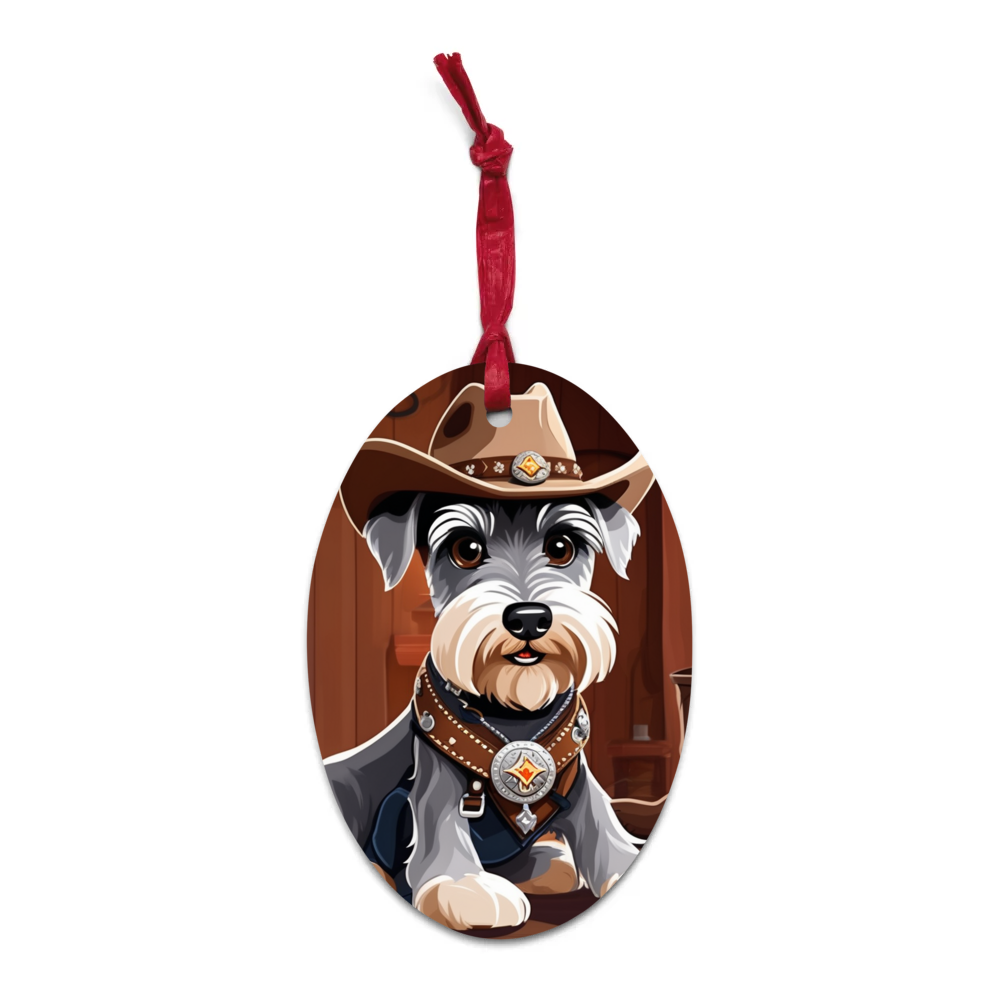 PugMug Custom Miniature Schnauzer Wooden Ornament
