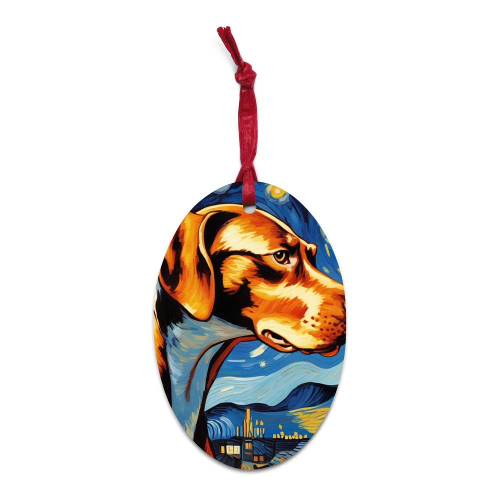 PugMug Custom Pointer Dog Wooden Ornament