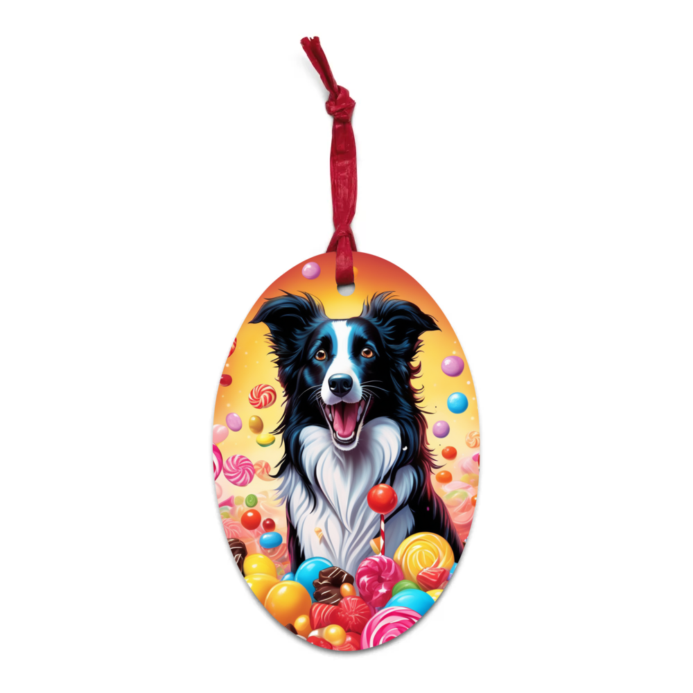 PugMug Custom Border Collie Wooden Ornament