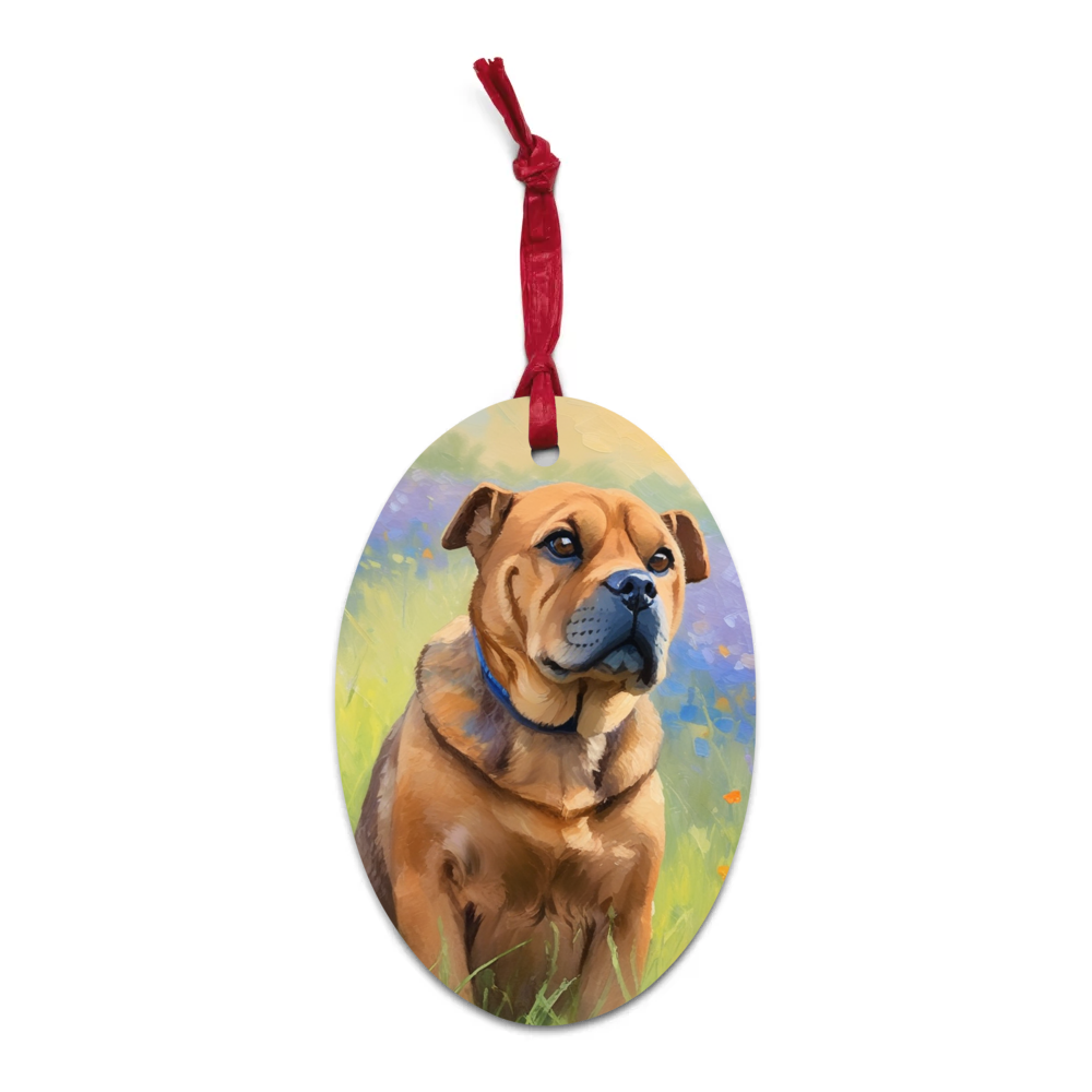 PugMug Custom Halina Wooden Ornament