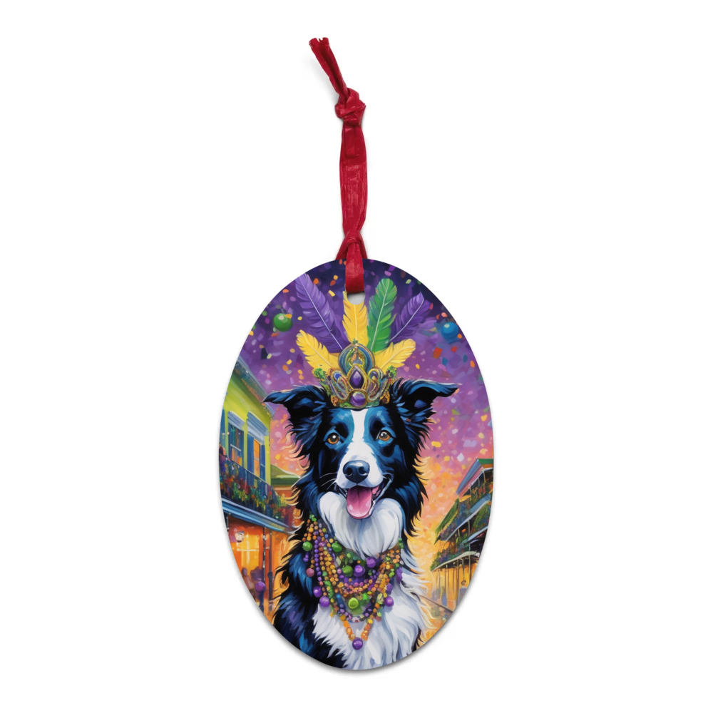 PugMug Custom Border Collie Wooden Ornament