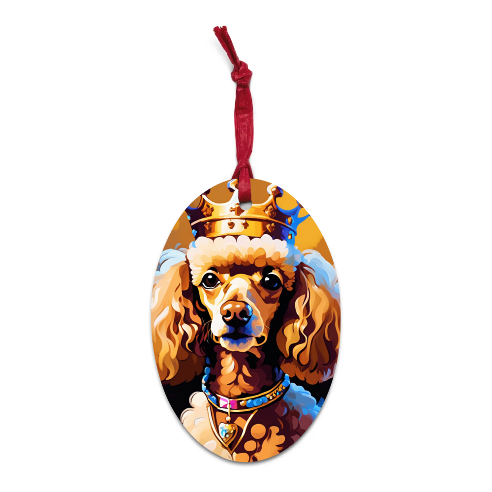 PugMug Custom Tan Poodle Wooden Ornament