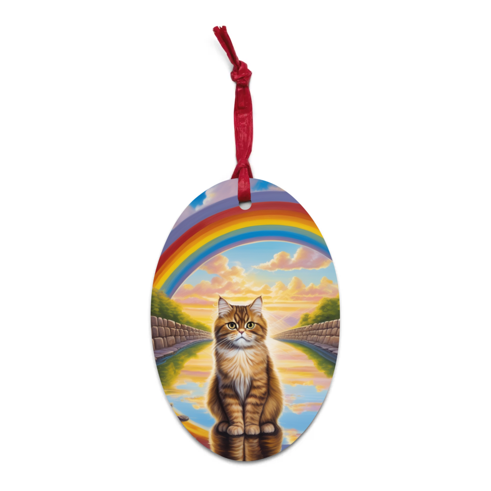 PugMug Custom Tabby Persian Cat Wooden Ornament