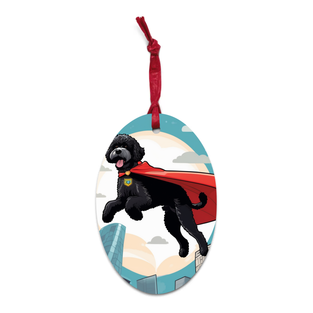 PugMug Custom Portuguese Water Dog Wooden Ornament