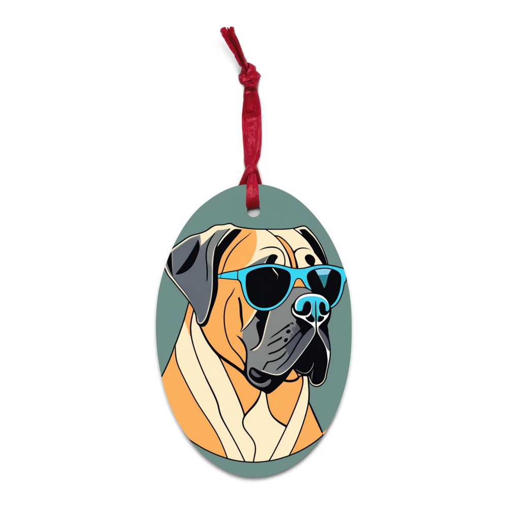 PugMug Custom Mastiff Wooden Ornament