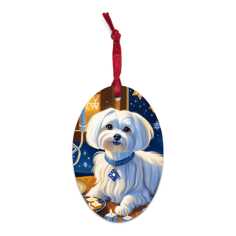 PugMug Custom Maltese Dog Wooden Ornament