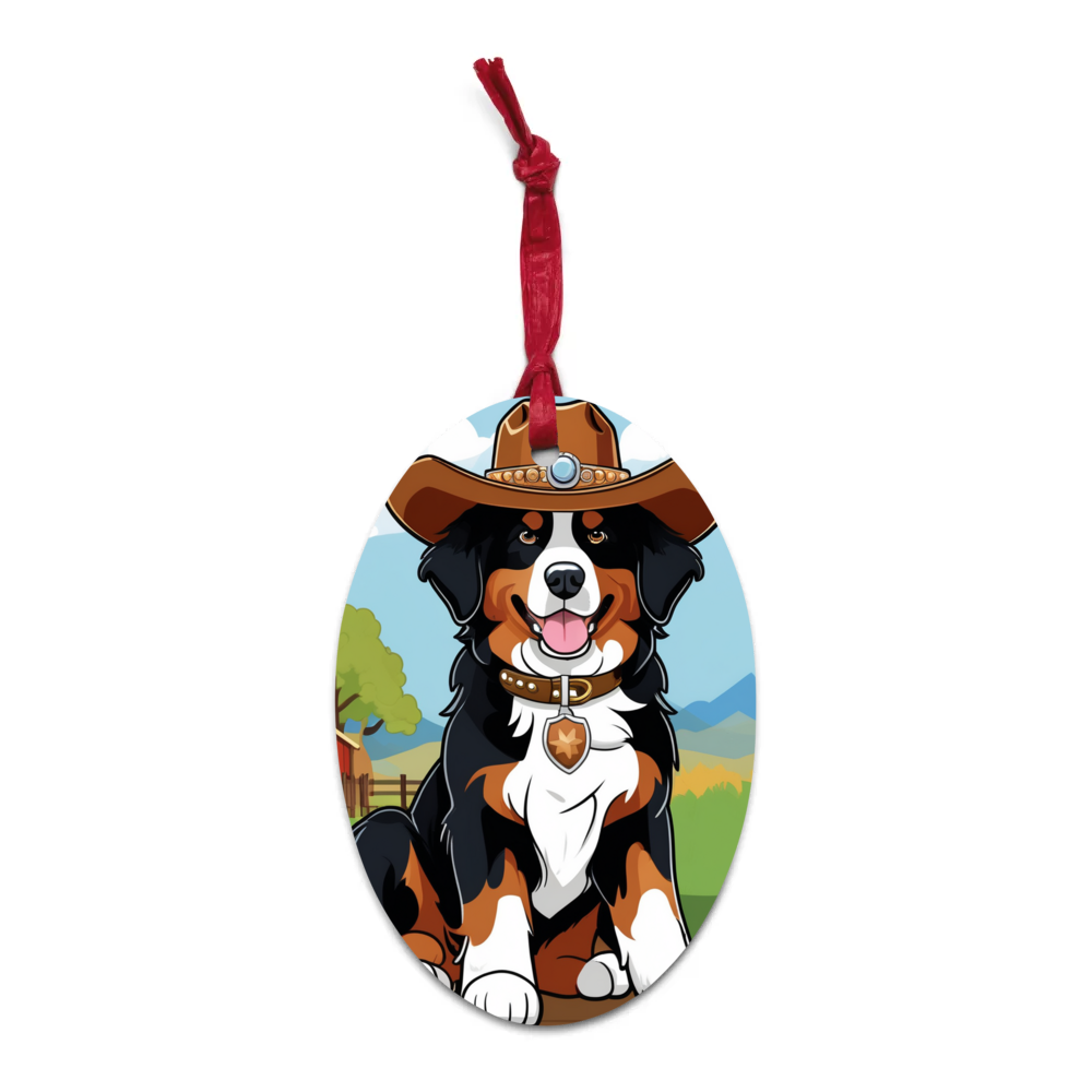 PugMug Custom Bernese Mountain Dog Wooden Ornament