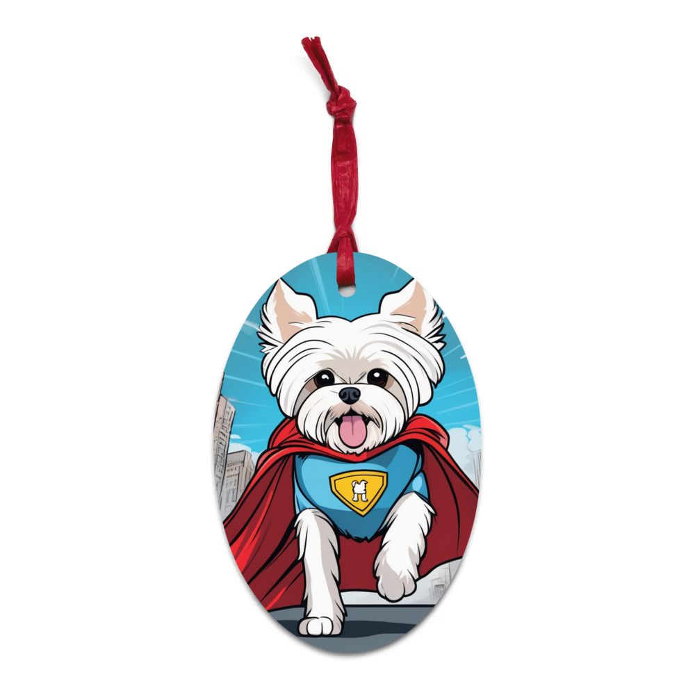 PugMug Custom Maltese Dog Wooden Ornament