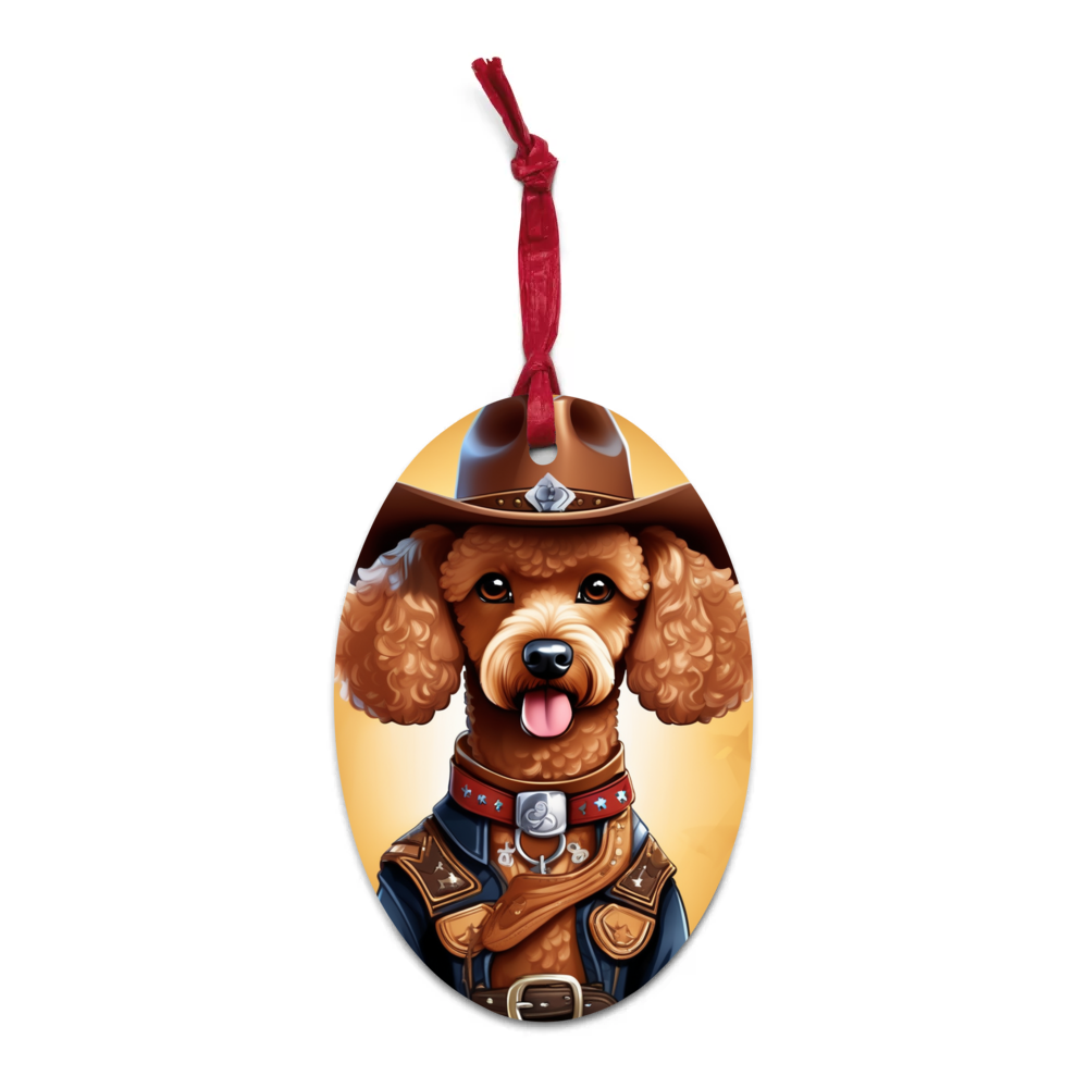 PugMug Custom Tan Poodle Wooden Ornament
