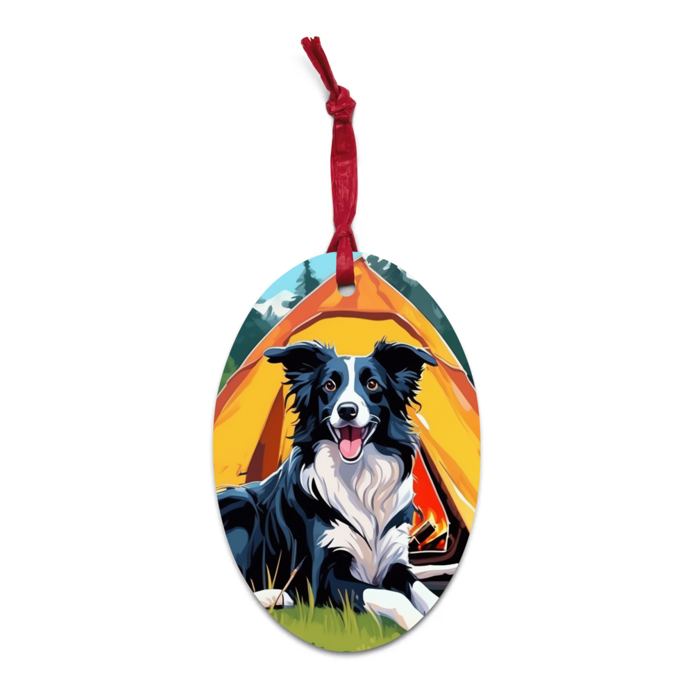 PugMug Custom Border Collie Wooden Ornament
