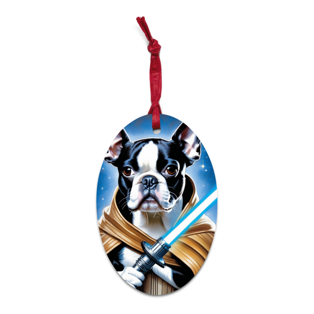 PugMug Custom Boston Terrier Wooden Ornament