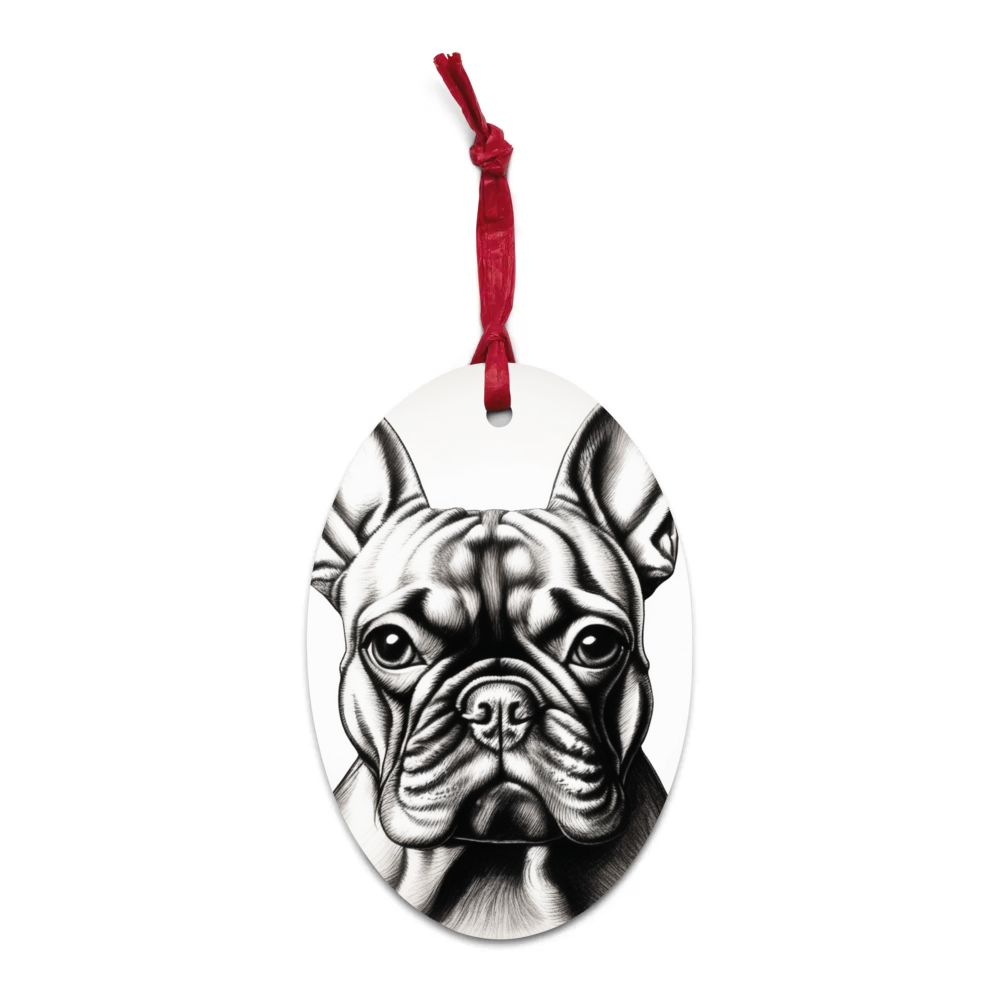 PugMug Custom Tan French Bulldog Wooden Ornament