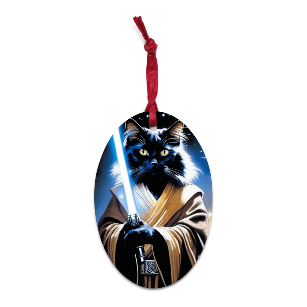 PugMug Custom Black Ragdoll Cat Wooden Ornament