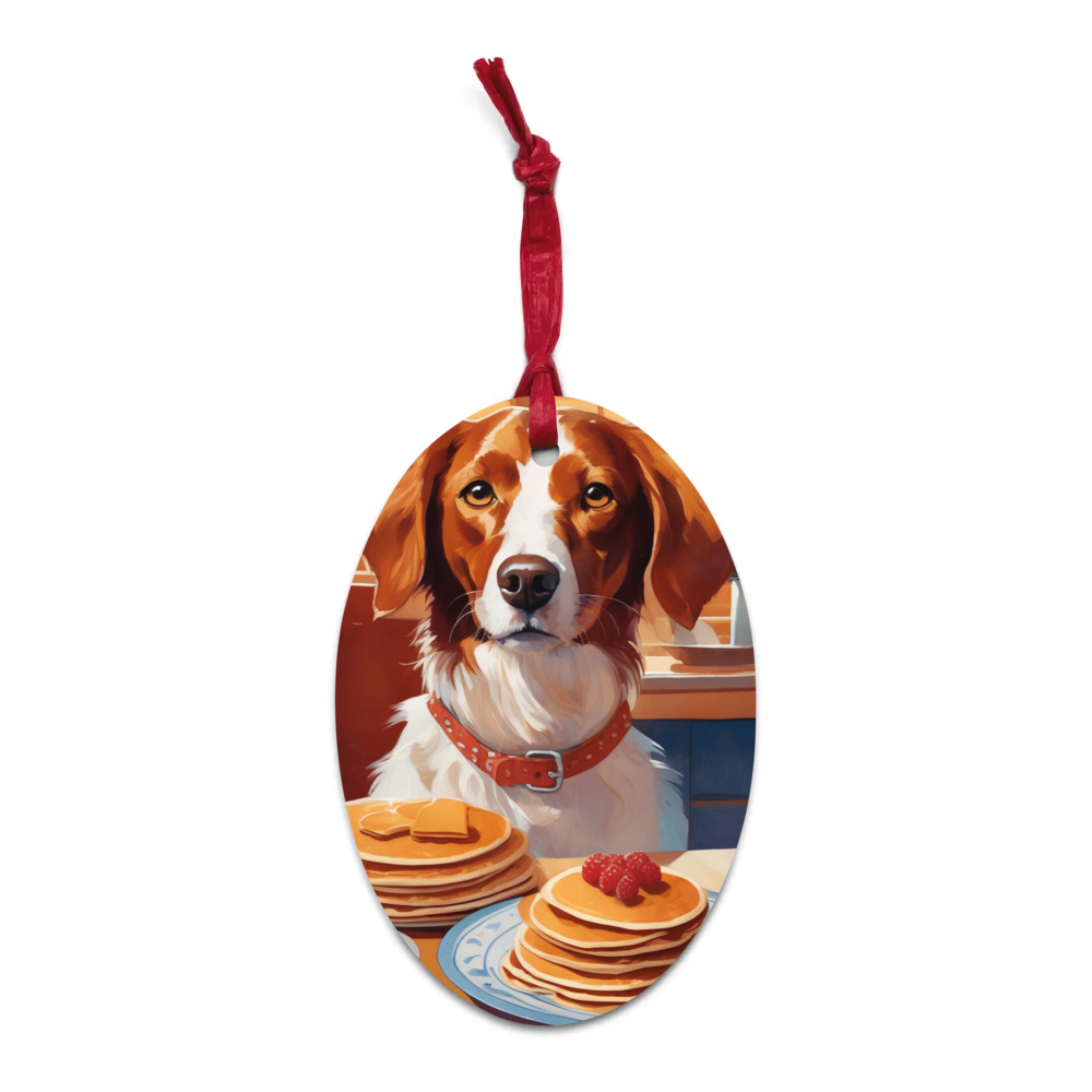 PugMug Custom Brittany Dog Wooden Ornament