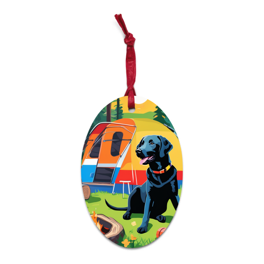 PugMug Custom Black Labrador Retriever Wooden Ornament