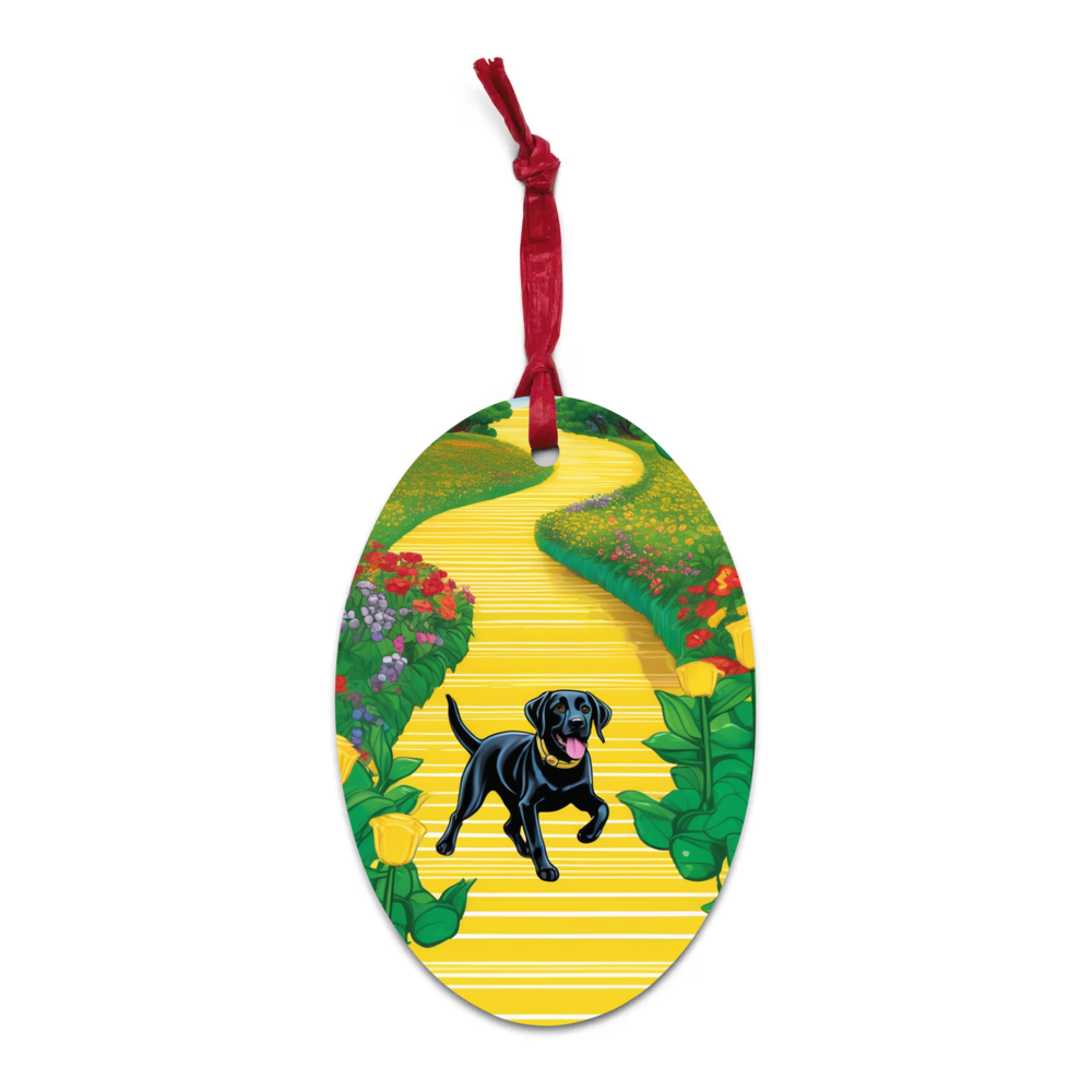 PugMug Custom Black Labrador Retriever Wooden Ornament