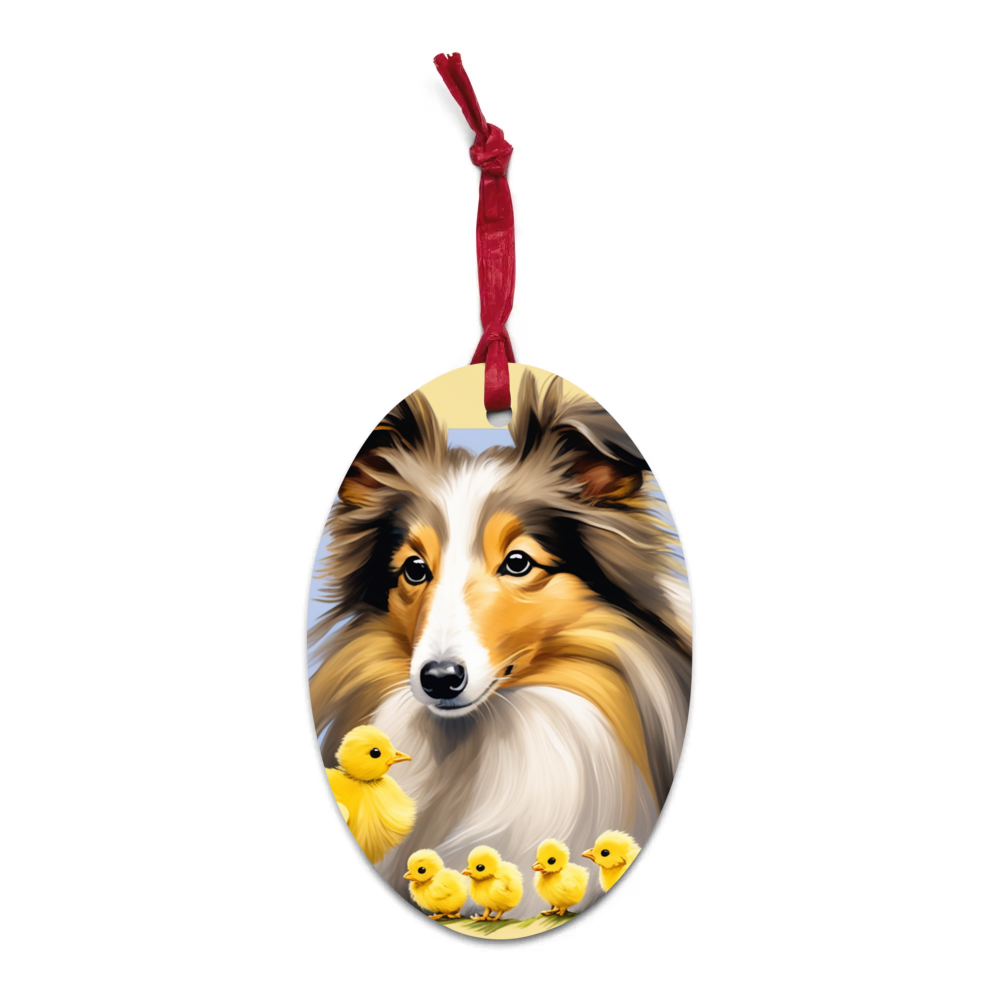 PugMug Custom Shetland Sheepdog Wooden Ornament