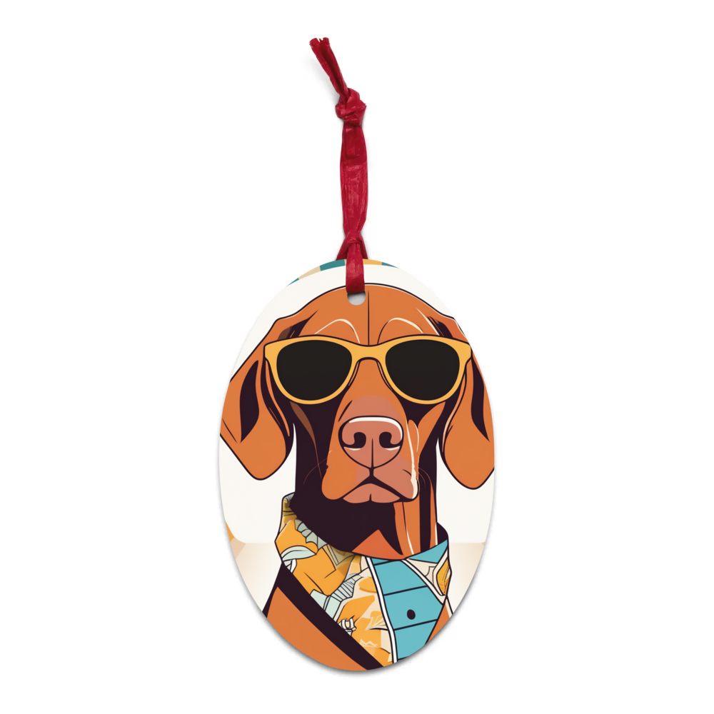PugMug Custom Vizsla Wooden Ornament