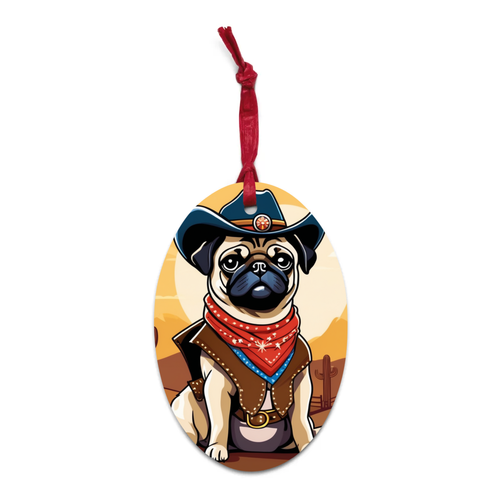 PugMug Custom Pug Wooden Ornament