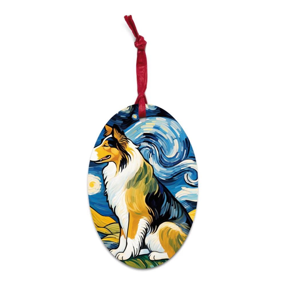 PugMug Custom Collie Wooden Ornament