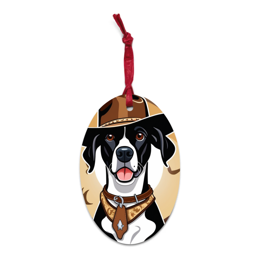 PugMug Custom Pointer Dog Wooden Ornament