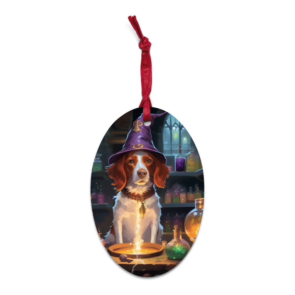 PugMug Custom Brittany Dog Wooden Ornament