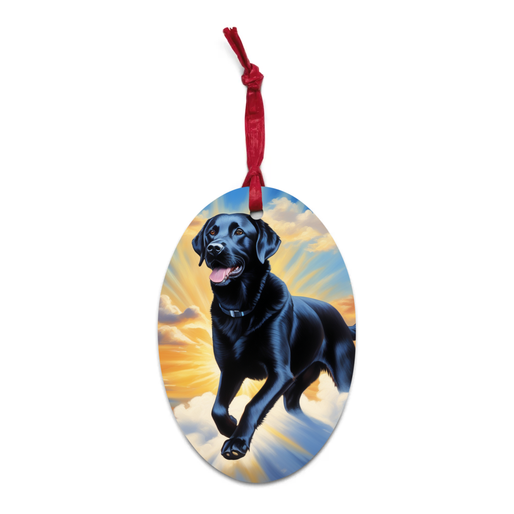 PugMug Custom Black Labrador Retriever Wooden Ornament