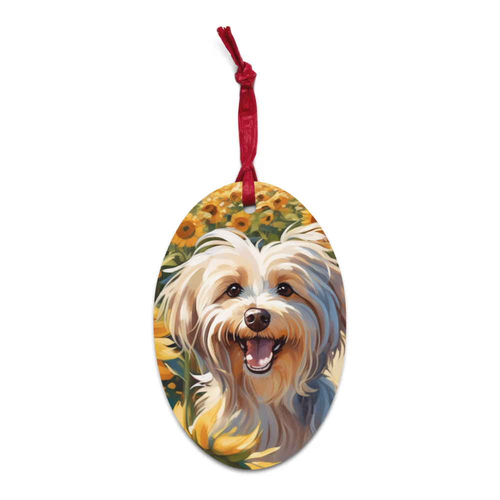 PugMug Custom Tan Havanese Dog Wooden Ornament