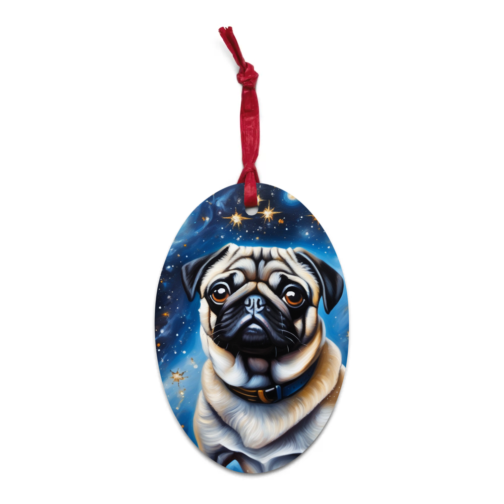 PugMug Custom Pug Wooden Ornament