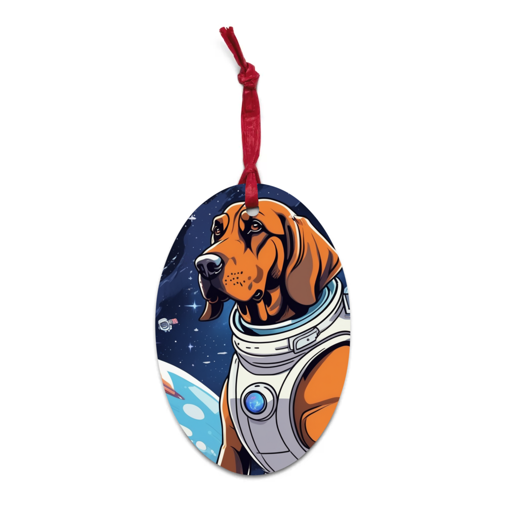 PugMug Custom Bloodhound Wooden Ornament