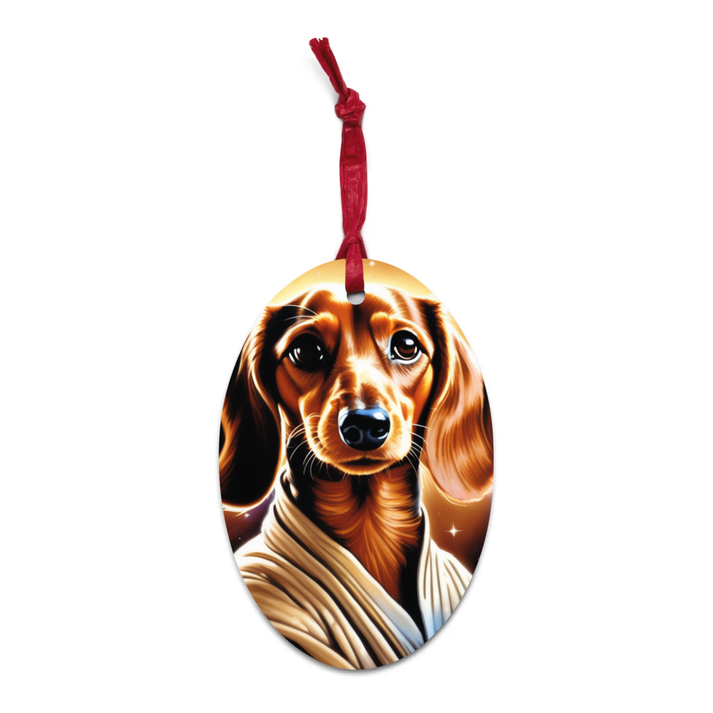 PugMug Custom Tan Dachshund Wooden Ornament