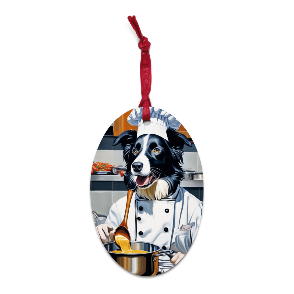PugMug Custom Border Collie Wooden Ornament