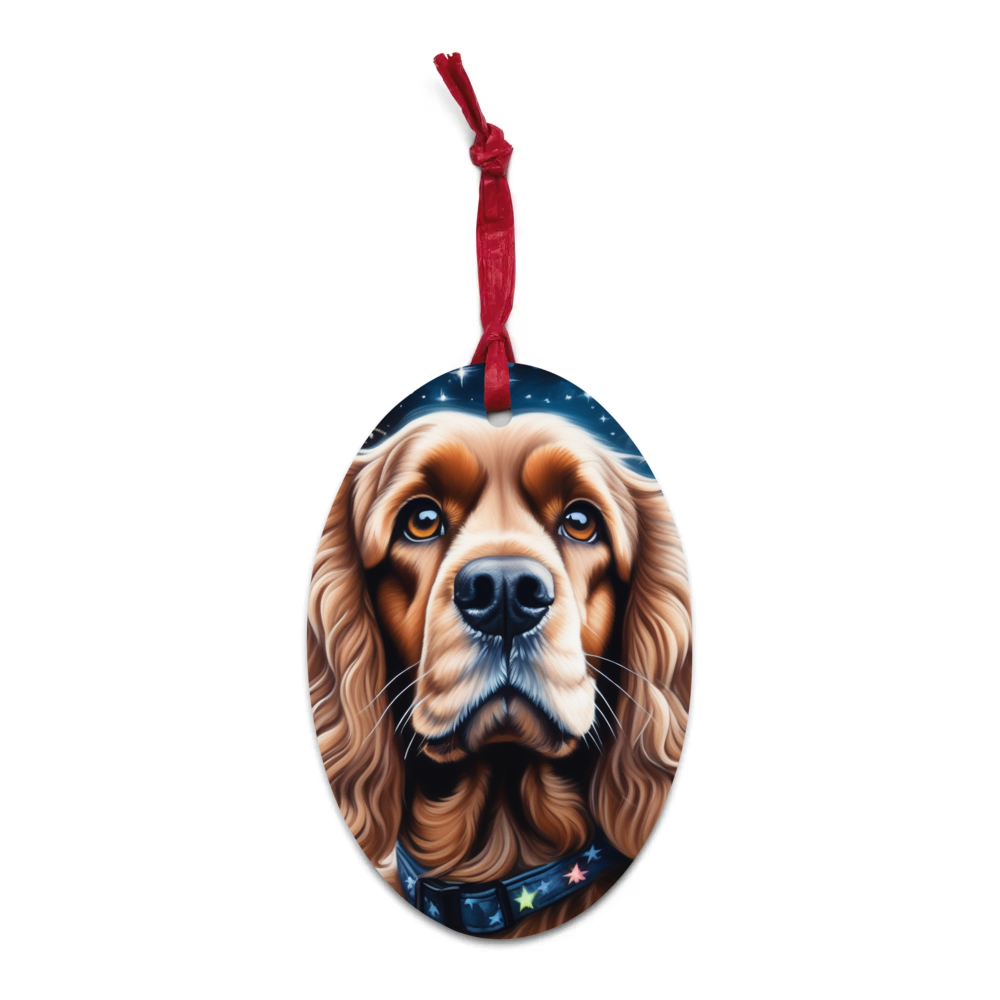 PugMug Custom Cocker Spaniel Wooden Ornament