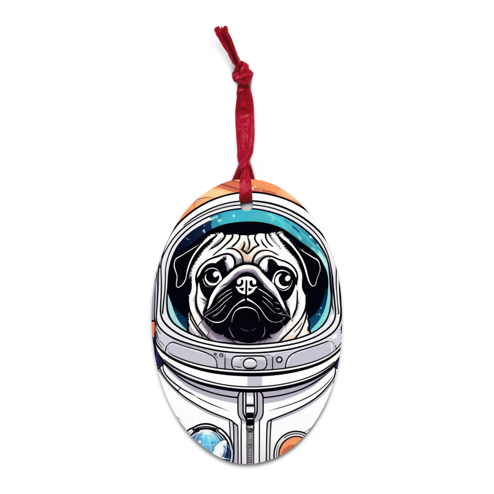 PugMug Custom Pug Wooden Ornament