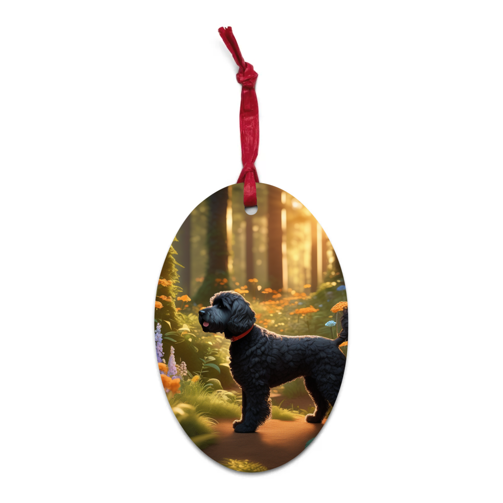 PugMug Custom Portuguese Water Dog Wooden Ornament