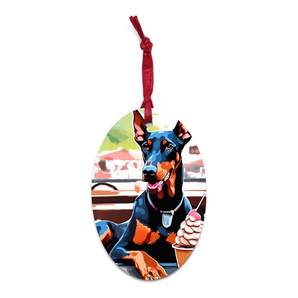 PugMug Custom Doberman Pinscher Wooden Ornament