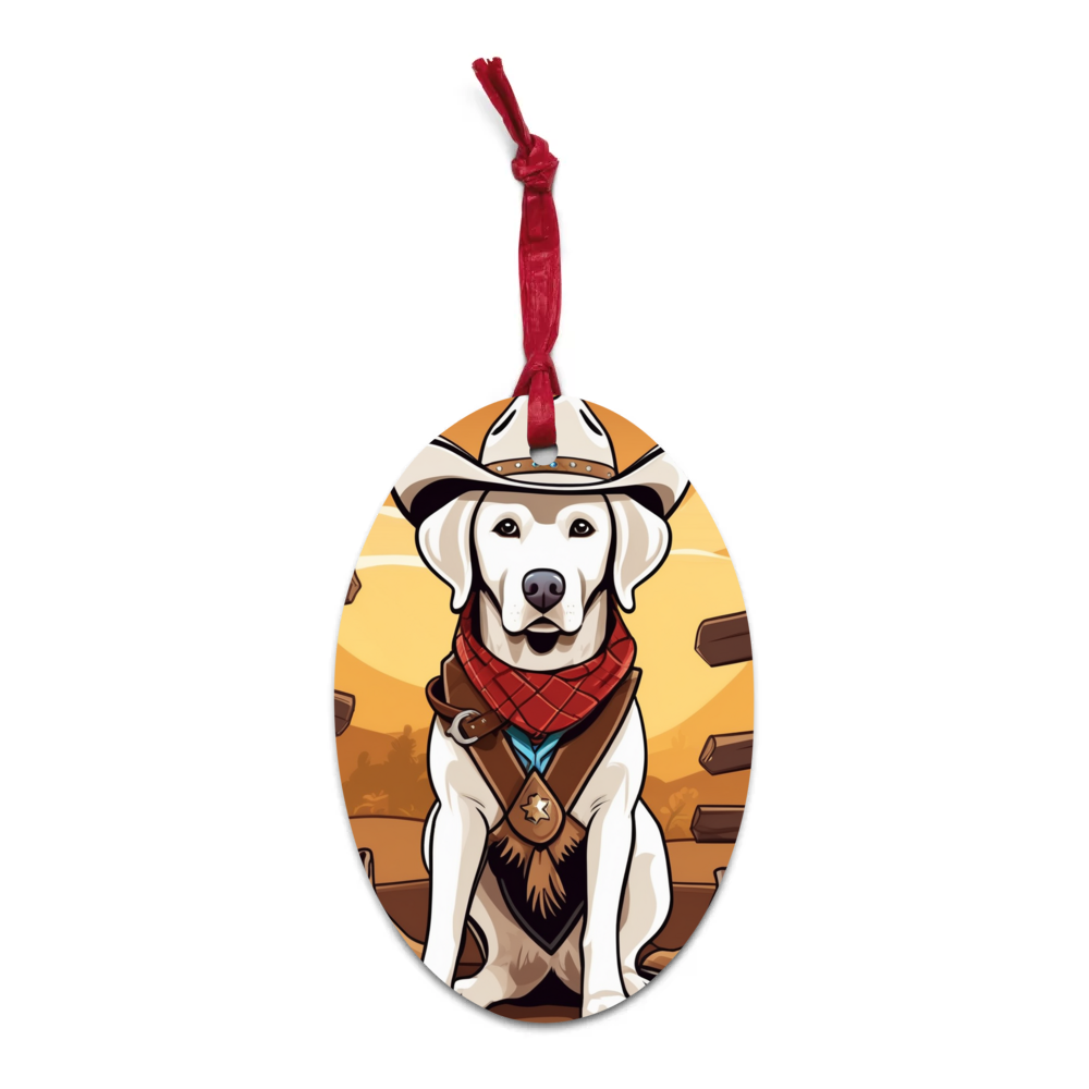 PugMug Custom White Labrador Retriever Wooden Ornament