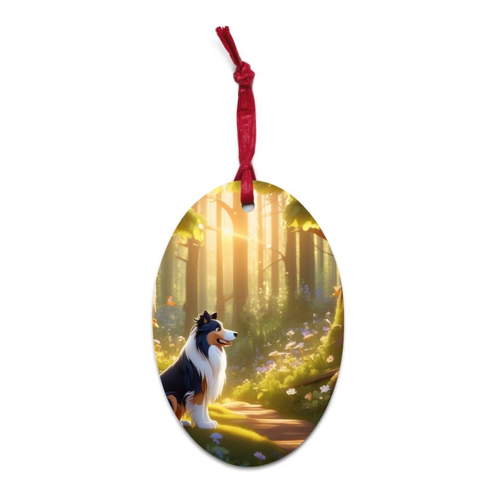 PugMug Custom Collie Wooden Ornament