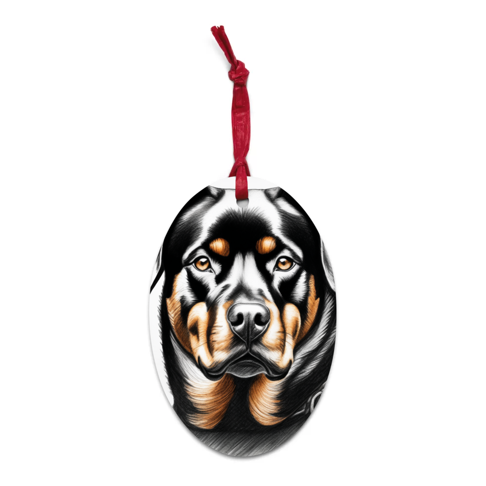 PugMug Custom Rottweiler Wooden Ornament