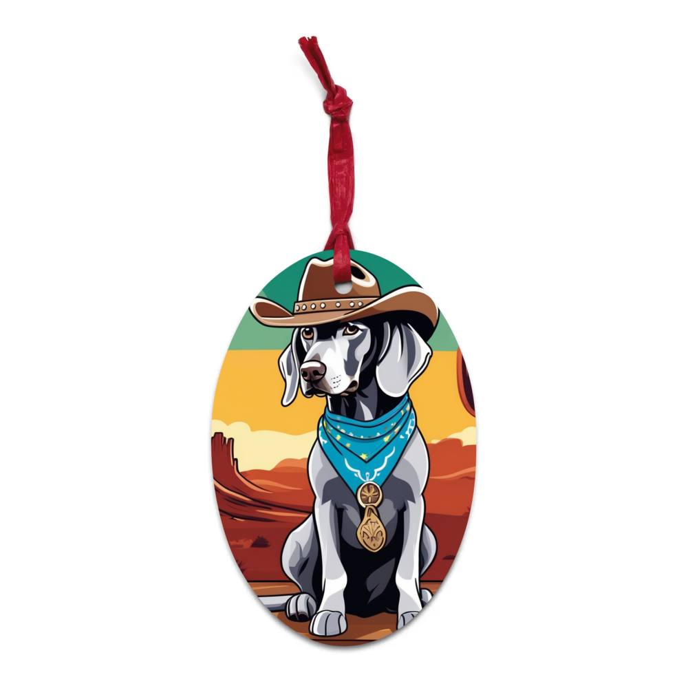 PugMug Custom Weimaraner Wooden Ornament