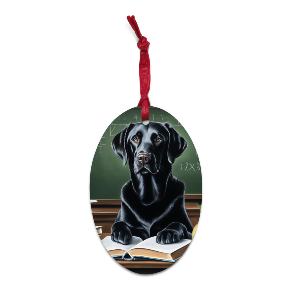 PugMug Custom Black Labrador Retriever Wooden Ornament