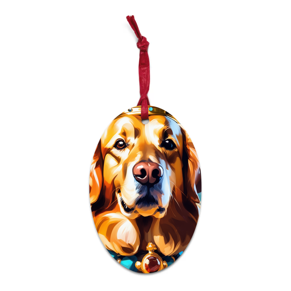 PugMug Custom Golden Retriever Wooden Ornament